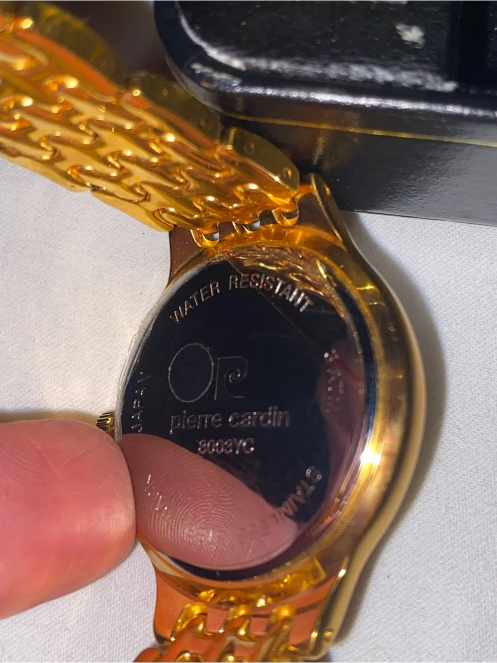 Pierre Cardin Gold and Black Caseback Bracelet Watch